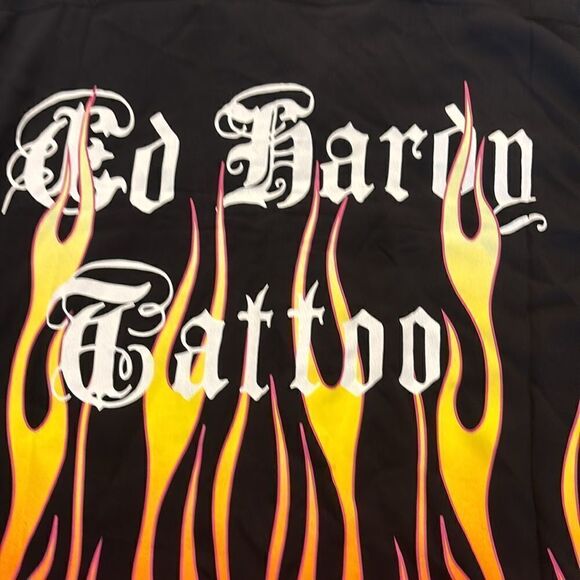 Ed Hardy tattoo  shirt NWT medium black pink/white/yellow printed - Picture 5 of 12